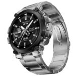 Fire-Boltt Dominian Smartwatch – 1.43" AMOLED Display, Premium Stainless Steel Build, Bluetooth Calling, Multi-Sport & Health Tracking, IP67 Water Resistance (Black Silver)