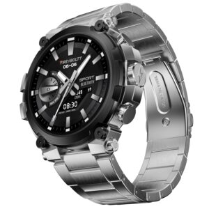 Fire-Boltt Dominian Smartwatch – 1.43" AMOLED Display, Premium Stainless Steel Build, Bluetooth Calling, Multi-Sport & Health Tracking, IP67 Water Resistance (Black Silver)